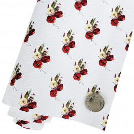 Еко шкіра "Квіти", розмір 19,5х15см