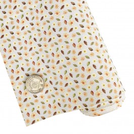 Еко шкіра "Дрібні квіти з листочками", розмір 19,5х15см