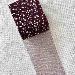 Фатин бордовий в срібні зірочки