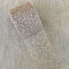 Фатин капучіно в срібні зірочки