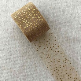 Фатин кофейний в золоті зірочки