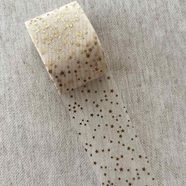 Фатин кремовий в золоті зірочки