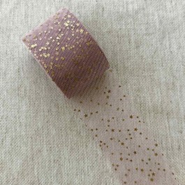 Фатин пудровий в золоті зірочки