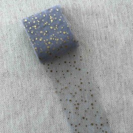 Фатин сизого кольору в золоті зірочки