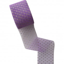 Фатин лавандовий в золотий горошок