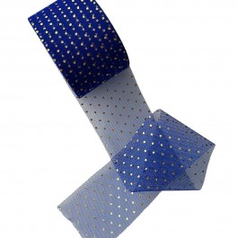 Фатин в золотий горошок, синього електрик кольору