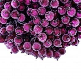 Ягідки в цукрі на проволці, двохсторонні темно малинового кольору