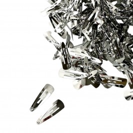 Клік-клак для волосся капля 3,2см срібного кольору