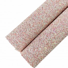 Глітер "Крупний блиск" відріз 20х17см колір ніжно рожевий з білим