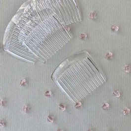 Гребінець для волосся пластиковий 4,8х4,5см прозорий (11 зубчиків) 