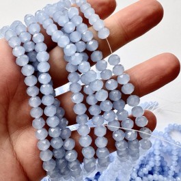 Кришталеві намистини 4,4х6мм (Рондель) матового блакитного кольору