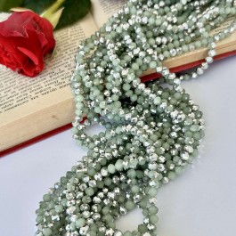 Кришталеві намистини 4,4х6мм (Рондель) нефритового кольору