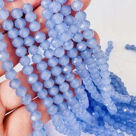 Кришталеві намистини 4,4х6мм (Рондель) сапфірового кольору