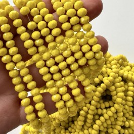 Кришталеві намистини 4,4х6мм (Рондель) жовтого кольору