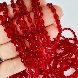 Кришталеві намистини 4х6мм (Капля) гранатового кольору