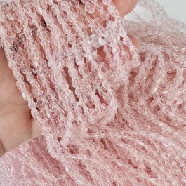 Кришталеві намистини 4х6мм (Капля) ніжно-рожевого кольору