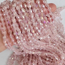 Кришталеві намистини 6х8мм (Капля) ніжно-рожевого кольору