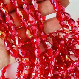 Кришталеві намистини 8х11мм (Капля) червоного кольору