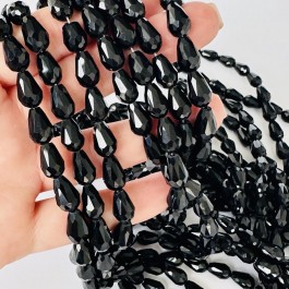 Кришталеві намистини 8х11мм (Капля) чорного кольору