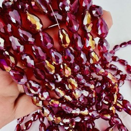 Кришталеві намистини 8х11мм (Капля) кольору сіам