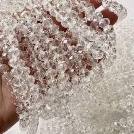 Кришталеві намистини прозорі АВ 6х8 мм (Рондель)