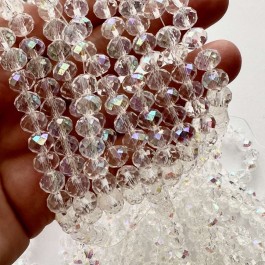 Кришталеві намистини прозорі АВ+ 6х8мм (Рондель)