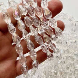 Кришталеві намистини прозорі АВ 7,5х11мм 