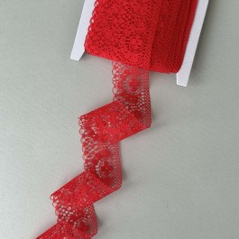 Мереживо "квіточка" червоне шириною 4см