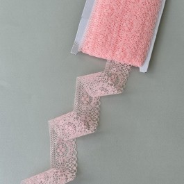 Мереживо "квіточка" рожевий персик шириною 4см