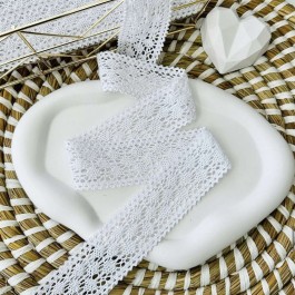 Мереживо бавовняне 4см білого кольору