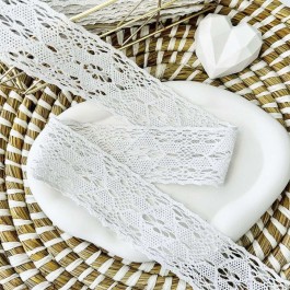 Мереживо бавовняне 5см білого кольору