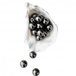 Намистини (перлини) 12мм гальванізовані графітового кольору (15шт)