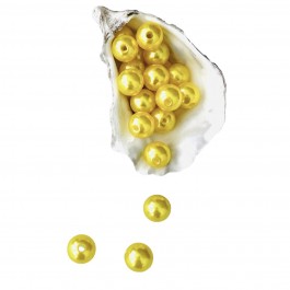 Намистини (перлини) 12мм жовтого кольору (15шт)