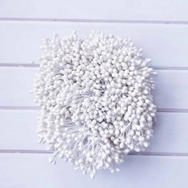 Тичинки білі глянцеві двосторонні (50ниток)