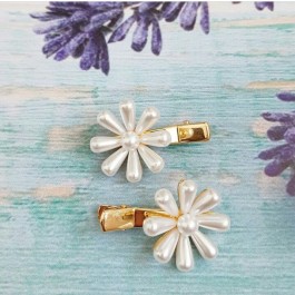 Крокодильчик з перлинами 4см золотого кольору