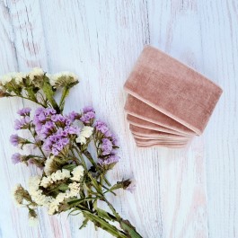 Оксамитова стрічка 4см темно пудрового кольору