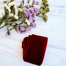 Оксамитова стрічка 4см бордового кольору