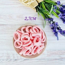 Резинки для волосся ніжно рожеві 27мм