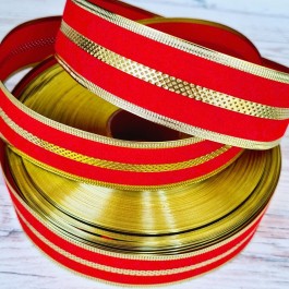 Стрічка бархатна новорічна 3,8см