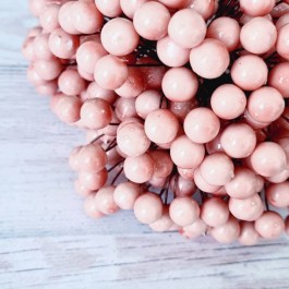 Ягідки глянцеві на проволці пастельно рожеві