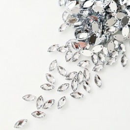 Стрази "рис" (Преміум) акрилові, кристальні, пришивні 6х12мм