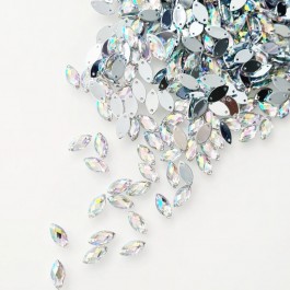 Стрази "рис" (Преміум) акрилові, кристальні, пришивні 6х12мм