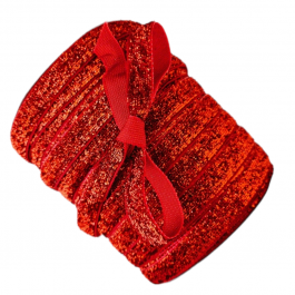 Стрічка з люрексом 1см червоного кольору