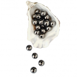 Намистини (перлини) гальванізовані 10мм графітового кольору (25шт)