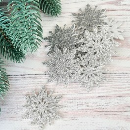 Сніжинки глітерні срібного кольору