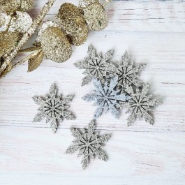 Сніжинки глітерні срібного кольору