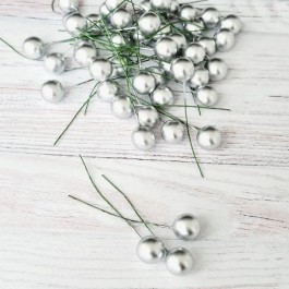 Кульки на проволці срібного кольору