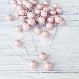 Кульки на проволці ніжно рожевого кольору