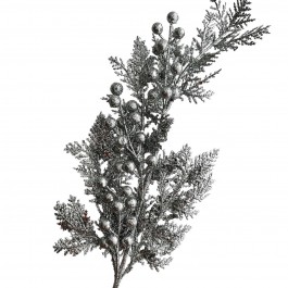 Декоративна гілочка з ягідками срібного кольору