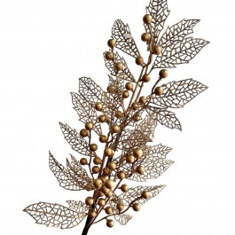 Декоративна гілочка з ягідками золотого кольору